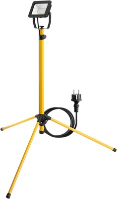 Prenosný LED reflektor s držiakom/stojanom, IP65, 30W studená biela, výška 73-163cm, 2.5m kábel