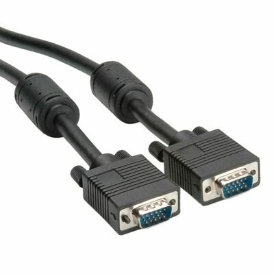 Kábel VGA M/M 20m, prepojovací, tienený, DDC, ferrit, HQ, čierny