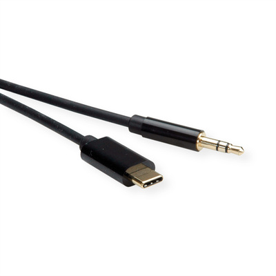 Kábel USB 3.1 Typ C na 3.5mm stereo M/M 3m, pozl. konektor, čierny