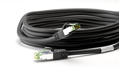 S/FTP (PiMF) Patchkábel LSOH 7.5m cat.8, čierny, Cu, 40GBit/s, 2000MHz