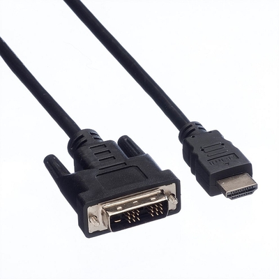 Kábel DVI-D/HDMI M/M 1m, Single-Link, 1920x1080@60Hz, čierny