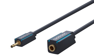 Kábel 3.5mm stereo jack M/F predlžovací 5m, modrý, pozl. konektor, ClickTronic