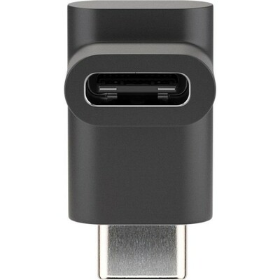 Adaptér USB 3.1 Typ C, CM/CF, uhlový/zahnutý 90°