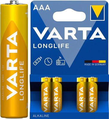 Batéria VARTA Longlife Alkalická AAA (4ks) 1.5V (LR03) 4BL
