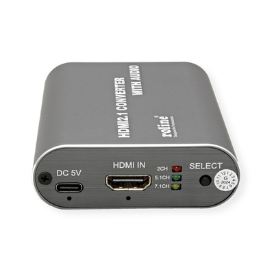 HDMI Audio Extraktor 8K@60Hz, digital: toslink (S/PDiF), analog: 3.5mm jack, čierny