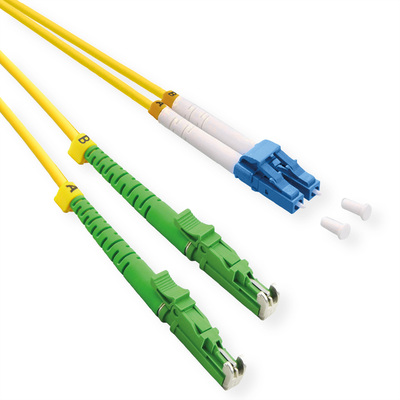 Fiber kábel LC-E2000/APC, 3m Duplex OS2(9/125µm), LSOH, G657.A2, ohybný, 3mm, žltý