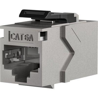 Konektor Keystone cat.6a, tienený, strieborný, SPOJKA RJ45, slim