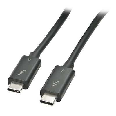 Kábel Thunderbolt 3 (USB 3.1 Typ C) M/M 0.5m, 40Gbps, Power Delivery 60w 20V3A, čierny