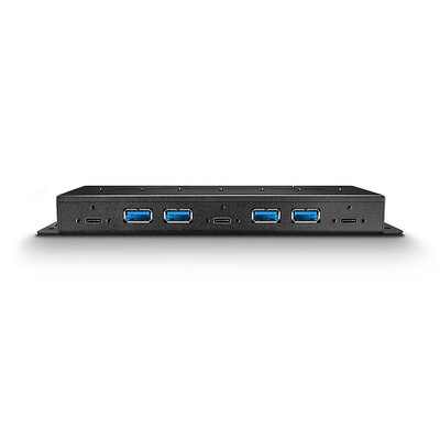 Hub USB 3.2 Gen.2 Typ C, 7 Port, 3x USB C, 4x USB A, kovový, s ext. adaptérom a úchytmi, kábel 0.6m