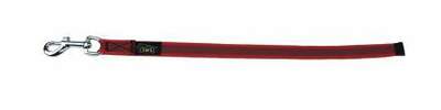 Vodítko na poslušnosť, bez uška, 20mm/40cm, strieborná karabína, pogumované, červené