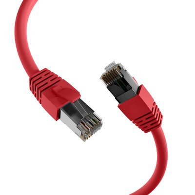 S/FTP (PiMF) Patchkábel LSOH 7.5m cat.8.1, červený, Cu, 40GBit/s, 2000MHz