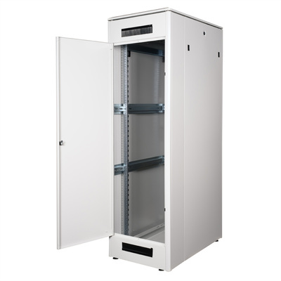 19" Rack na podlahu 42U, 2053x600x1000mm (HxWxD), PRO, sklenené dvere, sivý