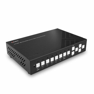 KVM switch/prepínač 5PC, HDMI, USB, audio, seamless, Multi-View