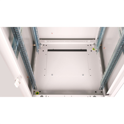 19" Rack na podlahu 26U, 1300x600x600mm (HxWxD), BASIC, sklenené dvere, sivý