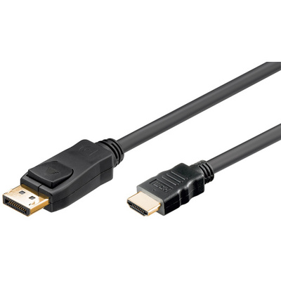 Kábel DisplayPort na HDMI M/M 2m, jednosmerný, 4K@30Hz, audio, čierny, pozl. konektor