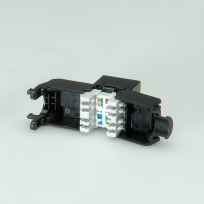 Konektor Keystone cat.6, netienený, čierny plast, beznástrojový (toolless)