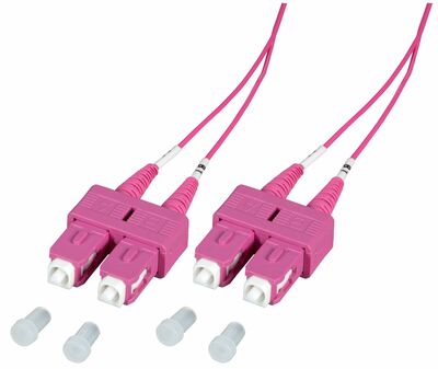 Fiber kábel SC-SC, 0.5m Duplex OM4(50/125µm), LSOH, 1.2mm, fialový
