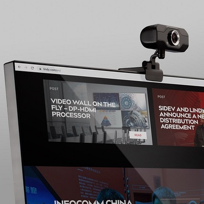 Webkamera s mikrofónom, FullHD, 1080p, USB, 1.3m kábel, čierna