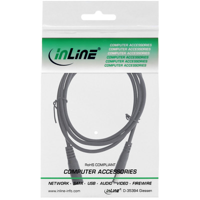 Kábel predlžovací DC 5.5mm / 2.1mm, AWG24, 0.5m, čierny