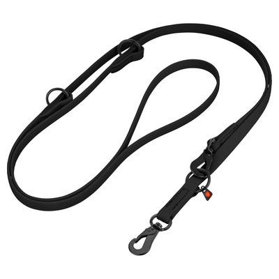 Vodítko prepínacie pogumované, Footballgrip, 16mm/2.5m, nerezová karabína, čierne, HS