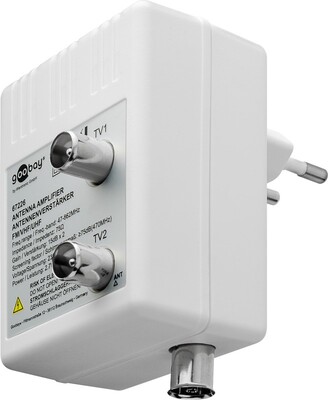 Zosilovač/rozbočovač TV signálu, 2IN/1OUT, 47 - 862 MHz, DVB-T, DVB-T2, DVB-C