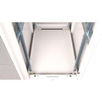 19" Rack na podlahu 26U, 1300x600x1000mm (HxWxD), BASIC, perforované dvere, sivý