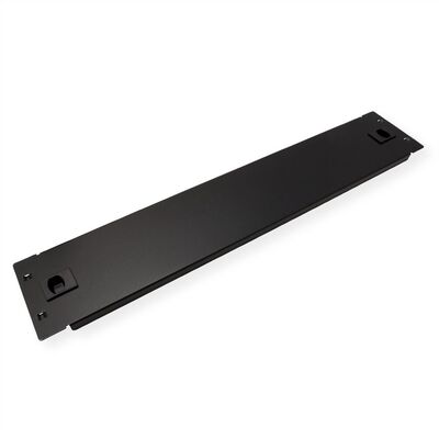 19" záslepka "snap-in", 2U, kovová, montáž bez nástroja, čierna RAL9005
