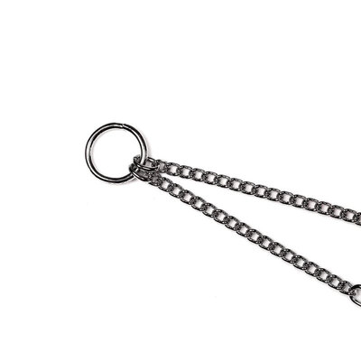 HS Spojovacia reťiazka, 38cm/1.5mm, pre 2 psov, štipcové karabíny, chrómovaná oceľ