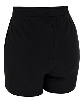 Krátke nohavice SIMPLY, dámske, s vreckami, špeciálna puff potlač, teplákové, bavlna, čierne M