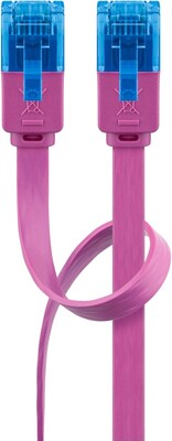 UTP Patchkábel 2m cat.6a, magenta, plochý, Cu