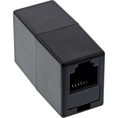 Spojka RJ45, cat.5e, netienená čierna 100MBit.