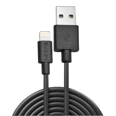 Kábel USB "Lightning" pre Apple, 2m, High Speed, čierny s MFI cert.