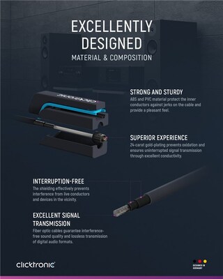 Kábel Toslink audio optický SPDIF prepojovací M/M 0.5m, ø6.0mm, modrý, ClickTronic