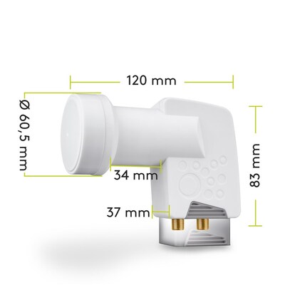 Konvertor LNB Twin, DVB-S, DVB-S2, 4K, 3D