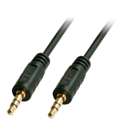 Kábel 3,5mm stereo jack M/M 1m, čierny, pozl. konektor, Premium