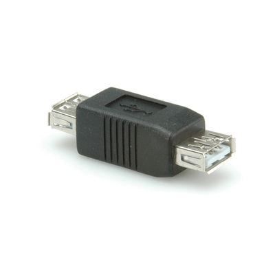Adaptér/Spojka USB 2.0, AF/AF, čierny