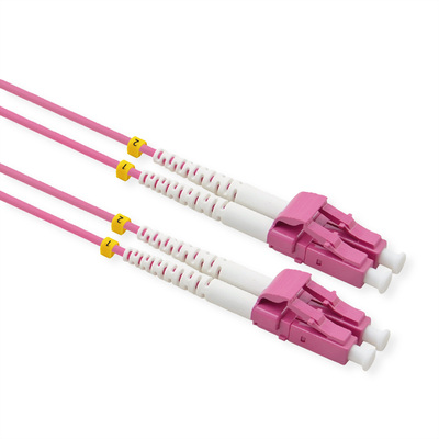 Fiber kábel LC-LC, 20m Duplex OM4(50/125µm), LSOH, low-loss konektor, 4mm, fialový