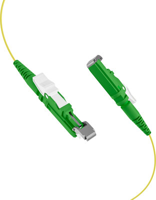 Fibre pigtail E2000-APC 8°, 2m, OS2, 9/125µ, LSOH, žltý, 12ks/bal