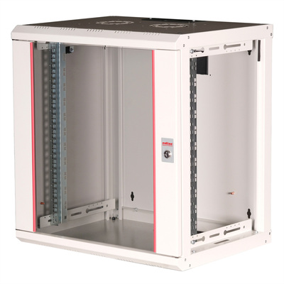 19" Rack na stenu 12U, sivý, 640x600x450mm (HxWxD), RAL7035, PRO, odnímateľné bočnice