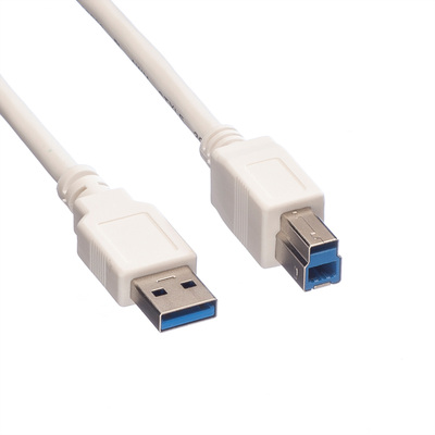 Kábel USB 3.2 Gen 1, A-B M/M 3m, 5Gbps, biely