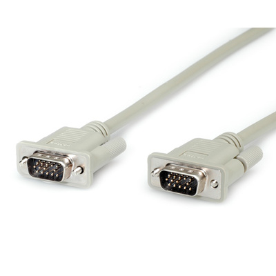 Kábel VGA M/M 3m, prepojovací, tienený, sivý