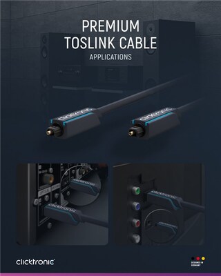 Kábel Toslink audio optický SPDIF prepojovací M/M 1m, ø6.0mm, modrý, ClickTronic