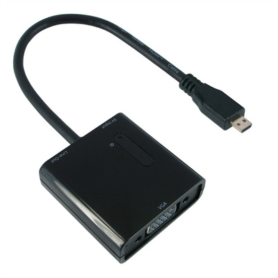 Adaptér micro HDMI/VGA M/F, čierny 15cm