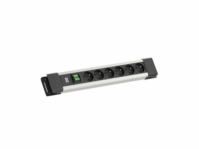 Predlžovačka CONNECTUS, 6xUTE 230V, vypínač, 2m kábel 1.5mm², hliník, čierna