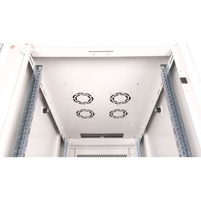 19" Rack na podlahu 42U, 2010x600x1000mm (HxWxD), BASIC, perforované dvere, sivý