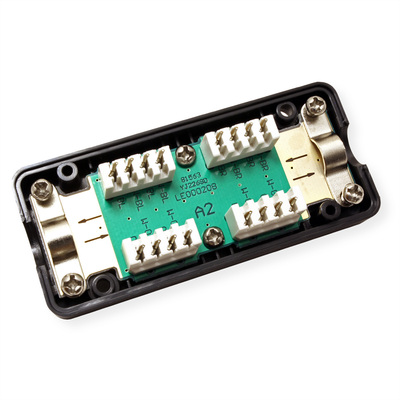 Spojka inštalačného kábla, Junction BOX UTP, cat.6a, LSA-LSA, netienená, 600MHz, čierna