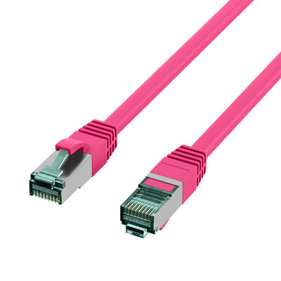 S/FTP (PiMF) Patchkábel LSOH 0.5m cat.6a, magenta, Cu
