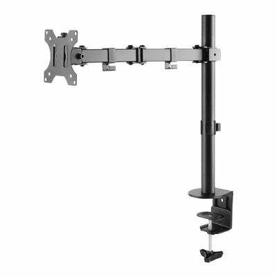 Držiak pre monitor na stôl, úchyt o dosku, max 8kg, rameno 460mm, VESA75/100, čierny
