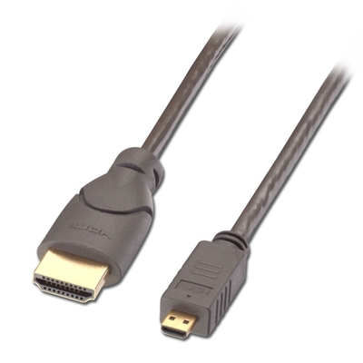 Kábel HDMI/HDMI micro M/M 3m, Ultra High Speed+Eth, 4K@60Hz, HDMI 2.0, G pozl. kon., sivý, Premium