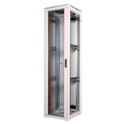 19" Rack na podlahu 47U, 2276x600x600mm (HxWxD), PRO, sklenené dvere, sivý